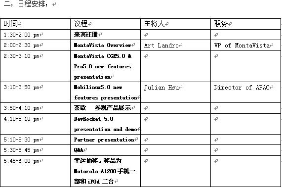 MontaVista和麦克泰举办的 “2008 MontaVista Linux技术研讨会”