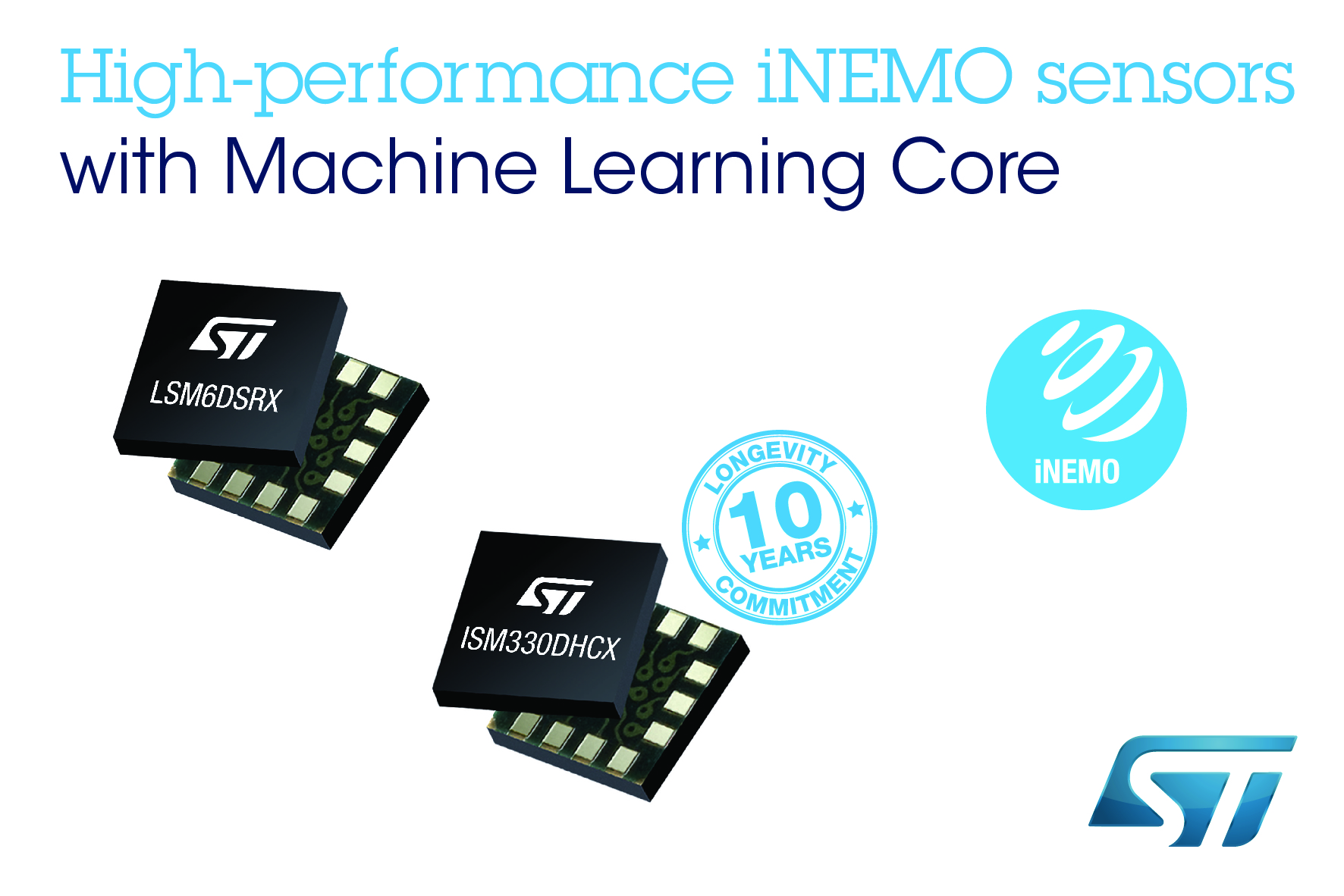 意法半导体推出高级iNEMO传感器，为工业和消费应用增添机器学习内核的能效优势