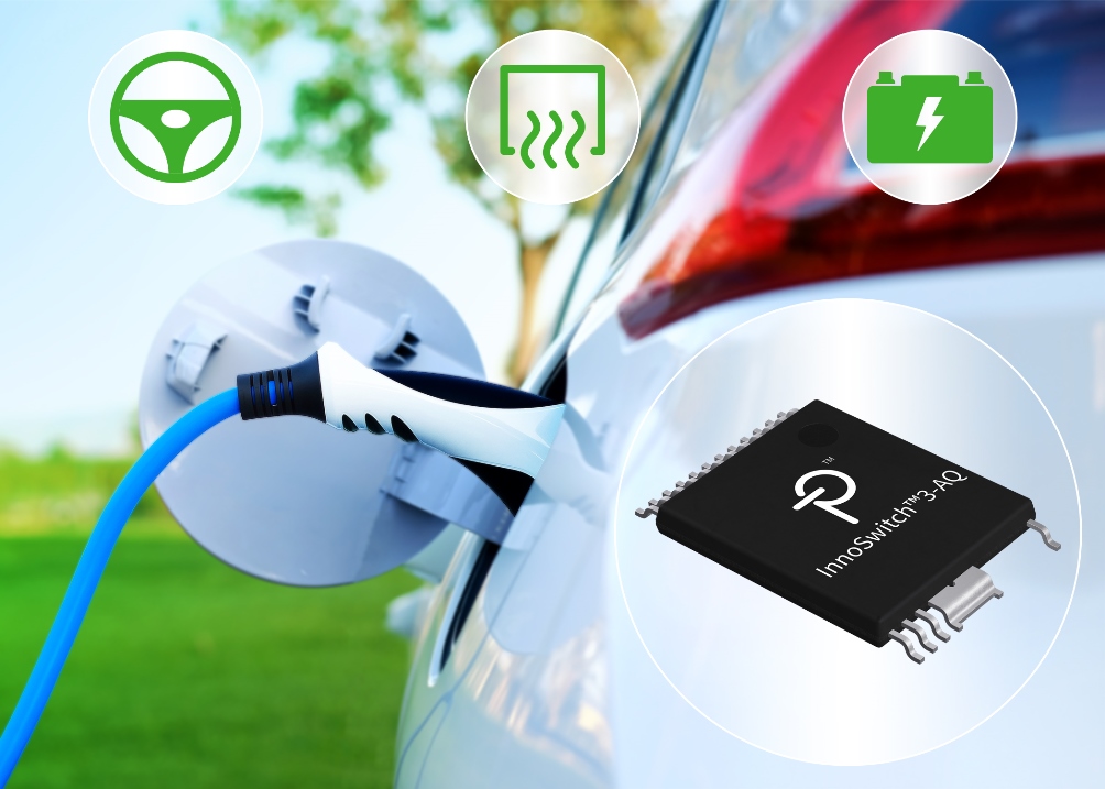 Power Integrations推出高度集成的InnoSwitch3反激式开关IC，适合纯电动汽车和插电式混合动力汽车应用
