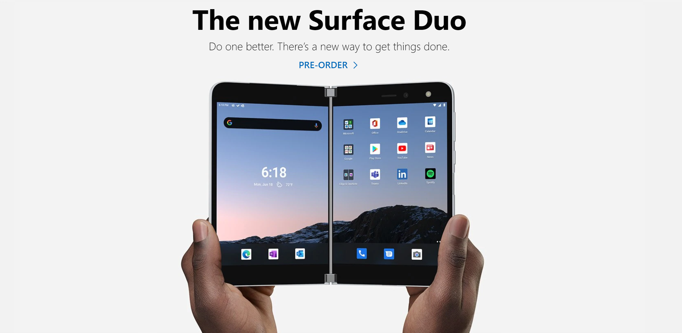 微软双屏手机Surface Duo下月10日发售 起价1399美元