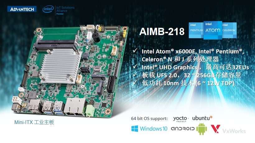 研华推出搭载intel ATOM 第八代 Elkhart Lake处理器的AIMB-218 Mini-ITX工业主板