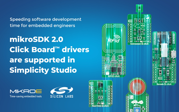 Silicon Labs Simplicity Studio支持MIKROE mikroSDK 2.0 Click Board驱动程序