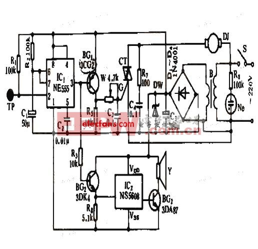 电风扇指触保护报警电路介绍