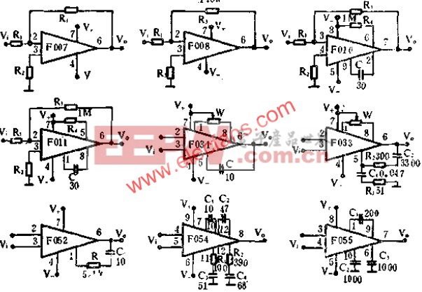 运放典型接线图  www.elecfans.com