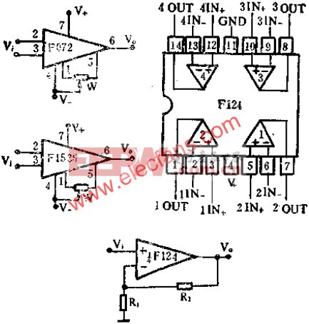 运放典型接线图  www.elecfans.com