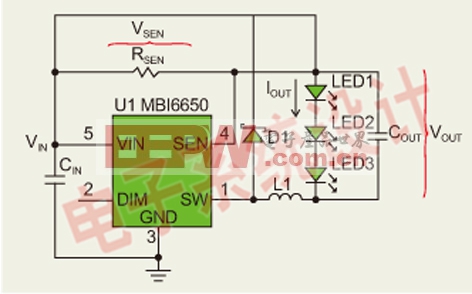 图3：MBI6650应用电路。