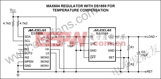 MAX604温度补偿电路 www.elecfans.com