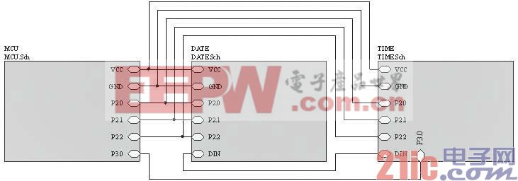 电子时钟电路总体原理图