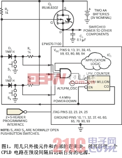 在一片CPLD 上增加几只分立元件，实现一个节省电池能量的系统断电电路