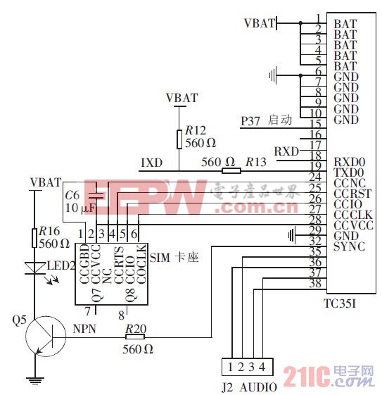 图4 TC35I 模块电路连接图