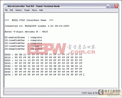 实现MAXQ2000微控制器的JTAG加载主机