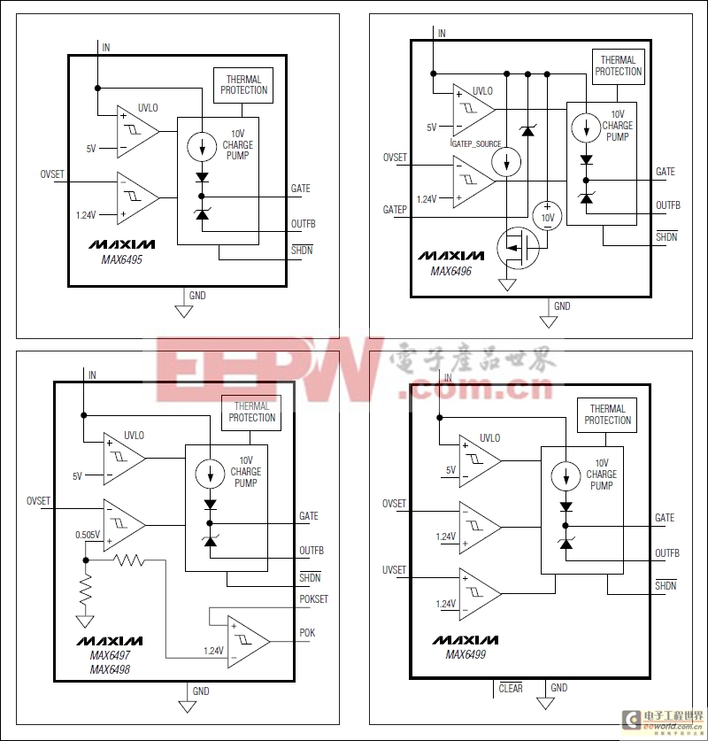 MAX6495–MAX6499低电流过压保护电路