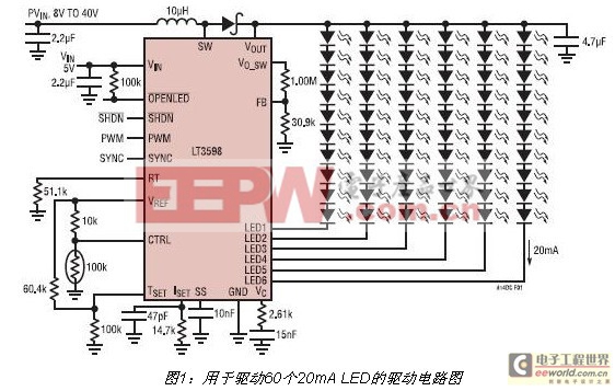 基于LT3598驱动器的多串LED背光源应用方案