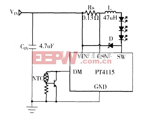 基于PT4115的大功率LED恒流驱动的设计方案