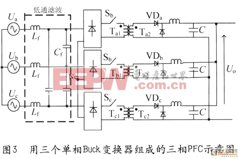 由单相有源功率因数校正（APFC）组合成三相APFC的几种方法