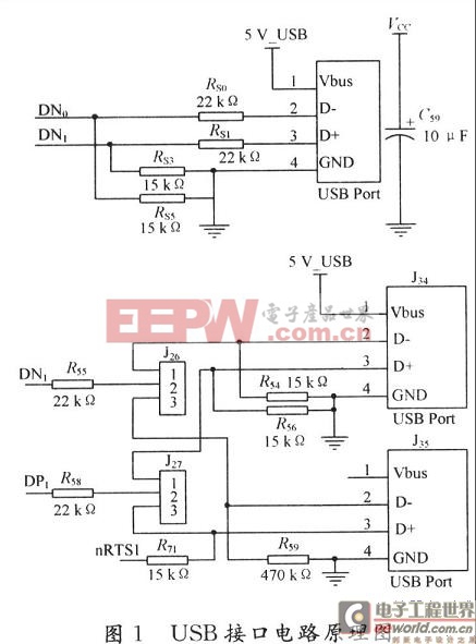 USB接口电路原理图