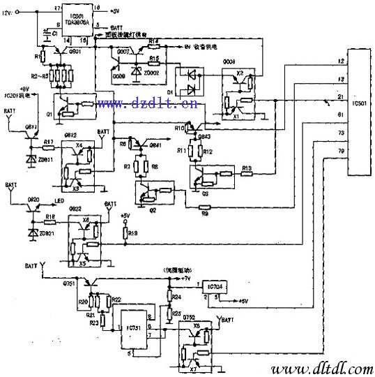 ALPIINE(阿尔派)CDM-9801型汽车音响电路图