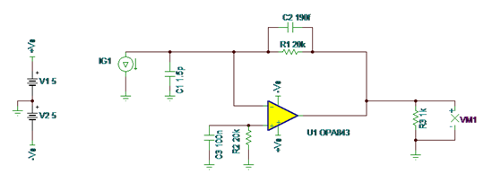 如何使用全差分放大器构建 TIA 电路