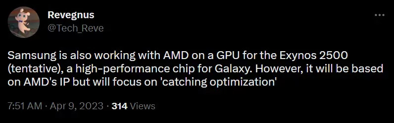 消息称三星 Exynos 2500 芯片秘密开发中，自研 GPU 将基于 AMD 技术