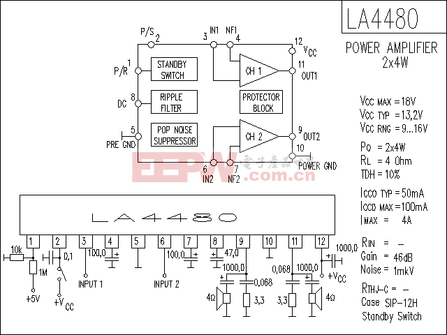 LA4480 音响IC电路