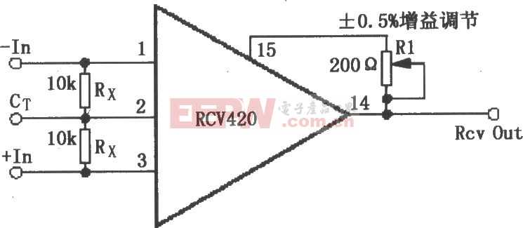 RCV420增益可调节电路图