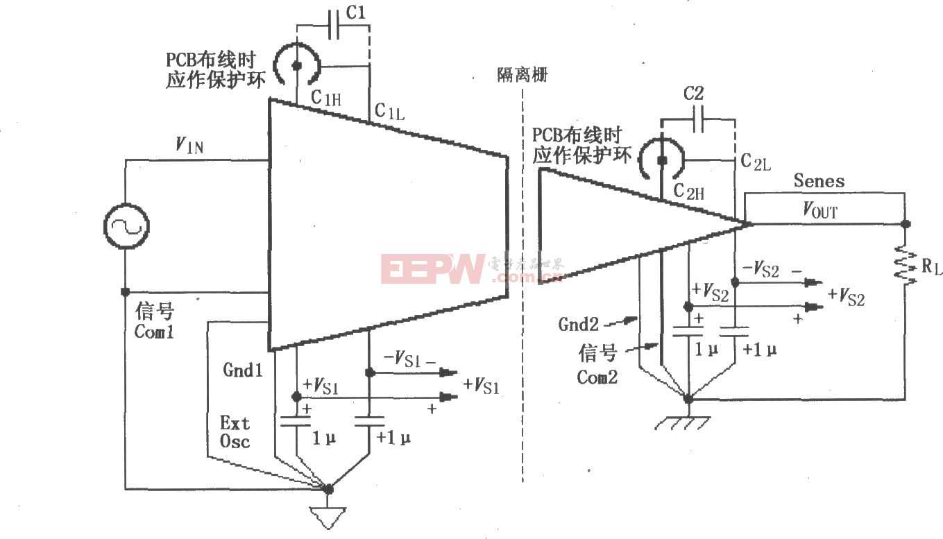 ISO120／121的信号与电源的基本连接电路图