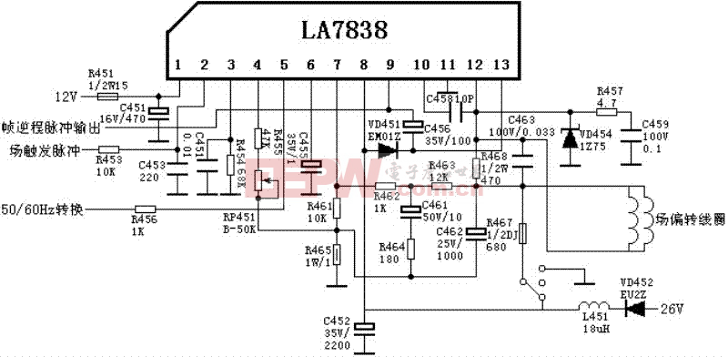 场输出电路:LA7838