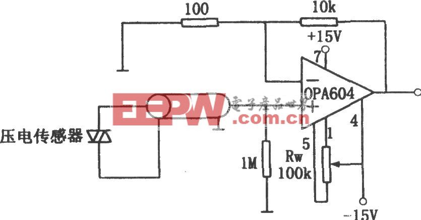 压电传感器用高保真高阻抗放大器(OPA604)
