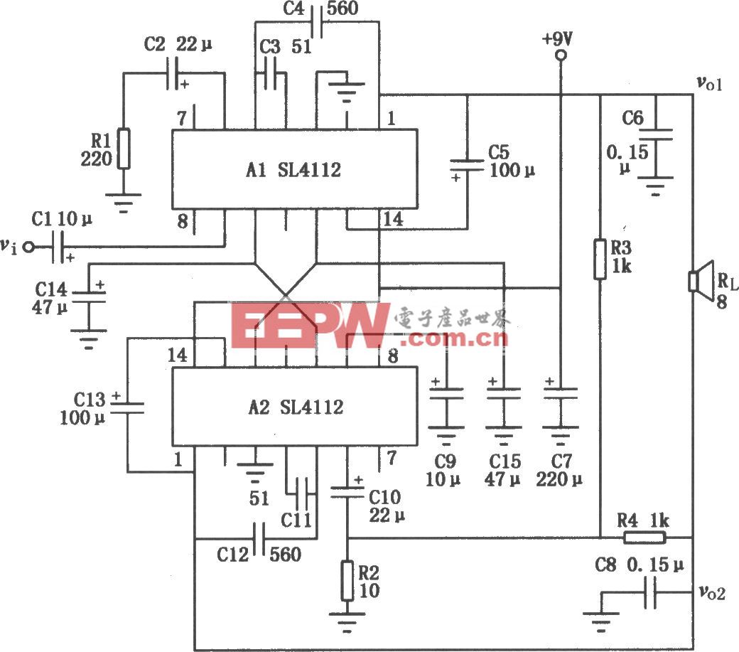 用SL4112构成的BTL电路