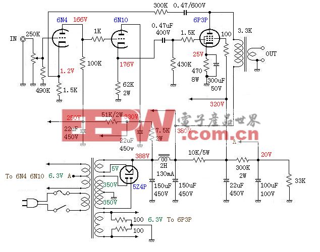 6P3P单端功放电路图