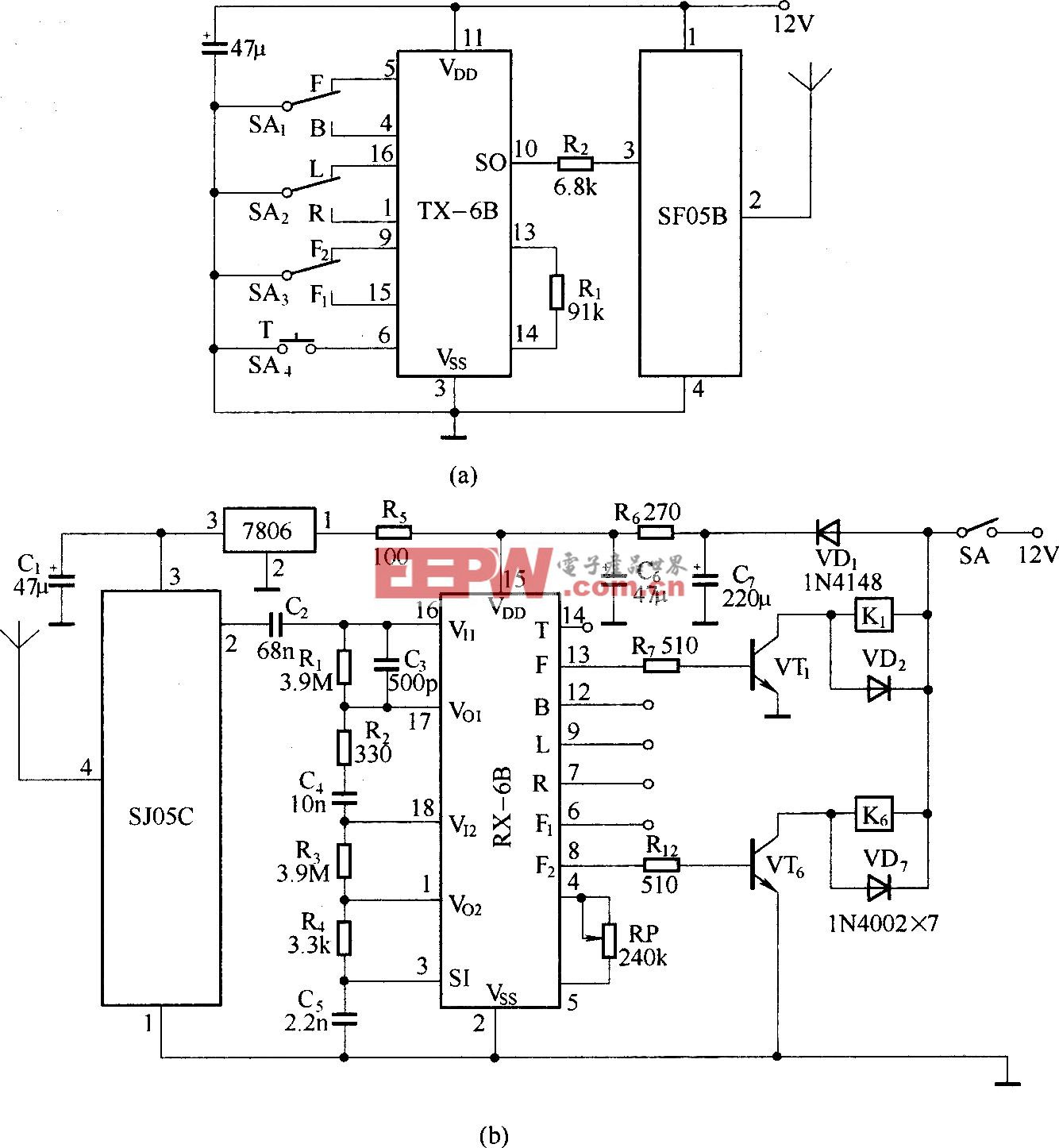 塔吊无线遥控电路(SF05B/SJ05C)