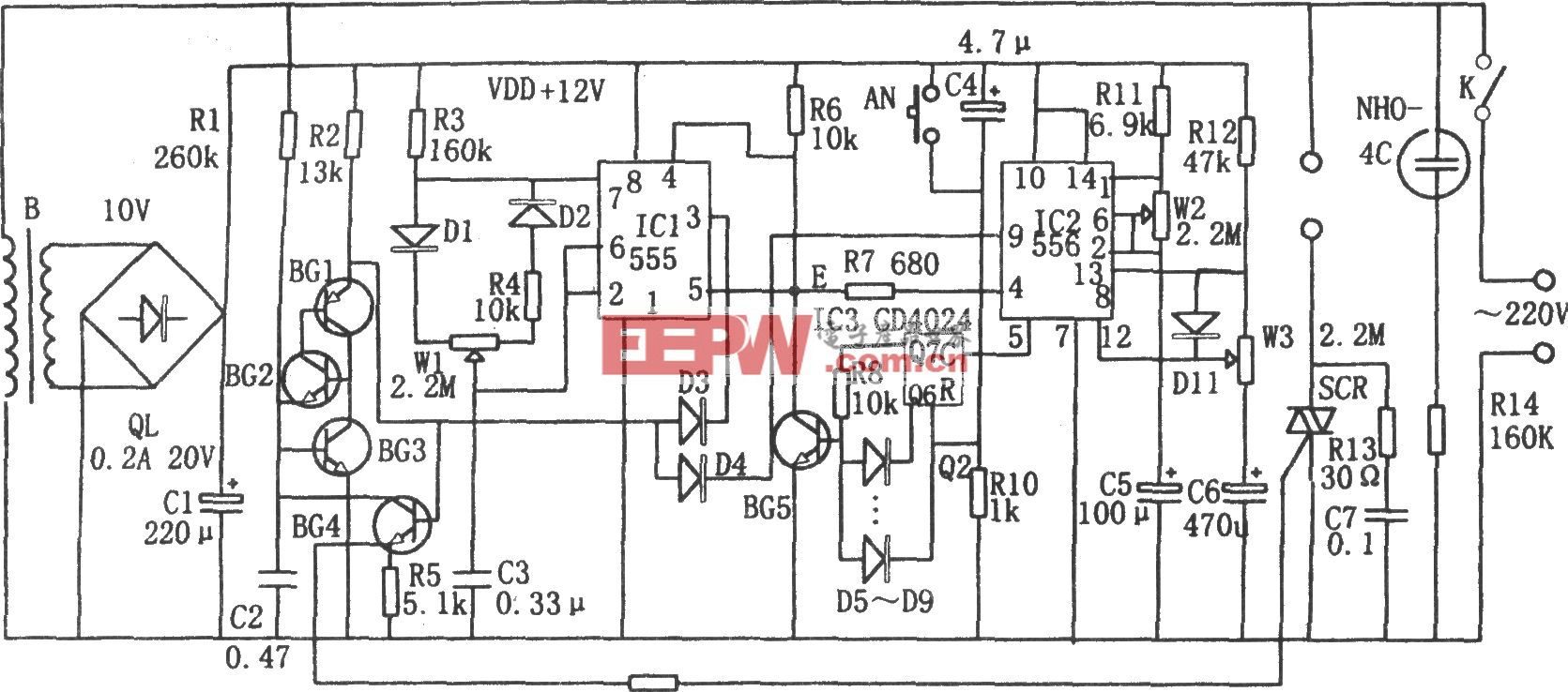 555构成的电扇综合控制器