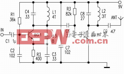 简易调频发射电路（二管）