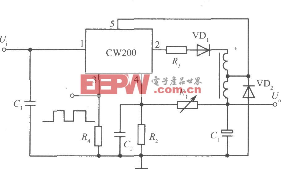 CW200组成的他激开关式集成稳压电源