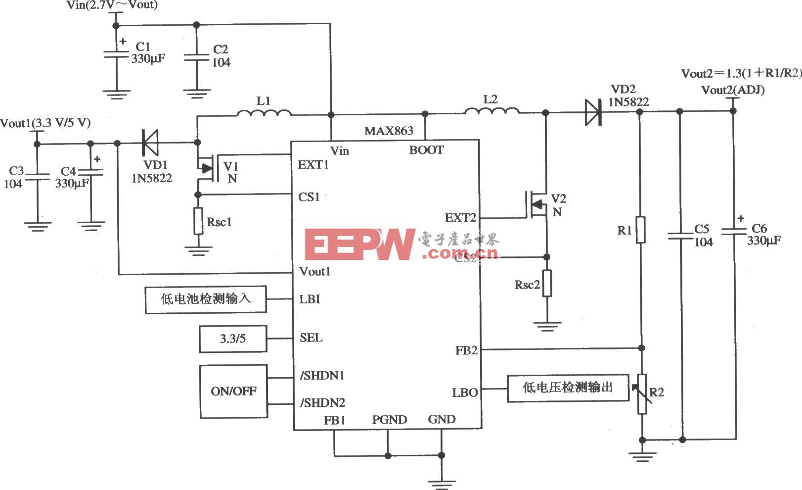 MAX863的典型应用电路