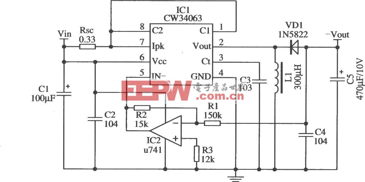 改变输出极性的应用电路(CW34603)