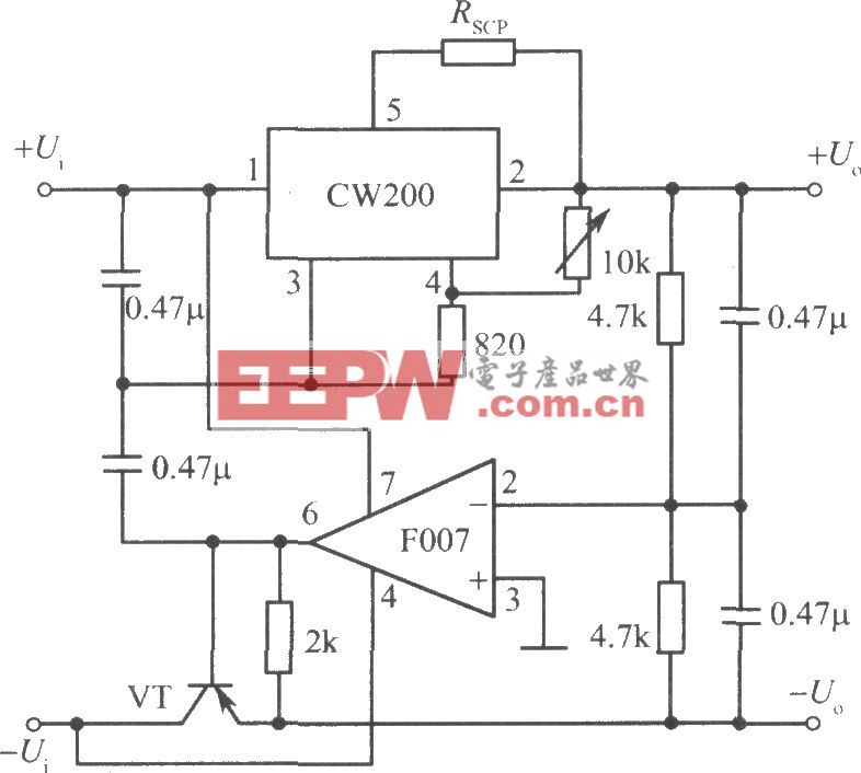 CW200构成的跟踪式集成稳压电源