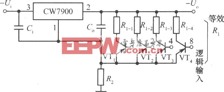 CW7900构成的数字控制集成稳压电源电路
