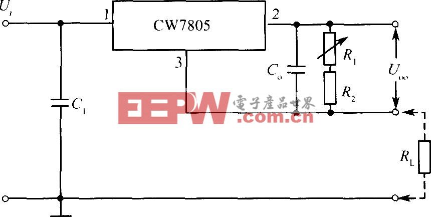 CW7805构成的输出电流可调的恒流源电路