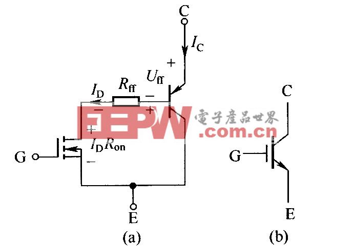 N沟道IGBT的简化等效电路和电气图形符号