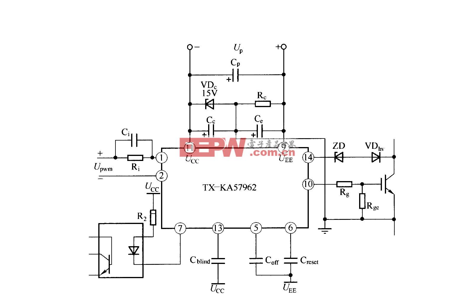 TX―KA57962 IGBT驱动器的应用连接图