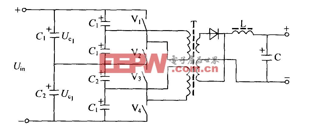 变形的半桥式变换器电原理图