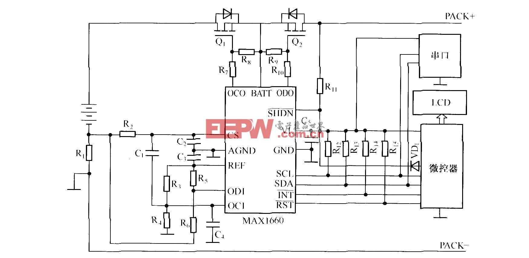 由MAXl660构成的充放电系统