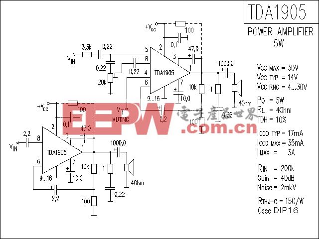 TDA1905功放电路