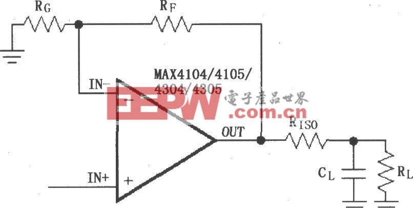 由MAX4104／4105／4304／4305构成的驱动电容性负载电路