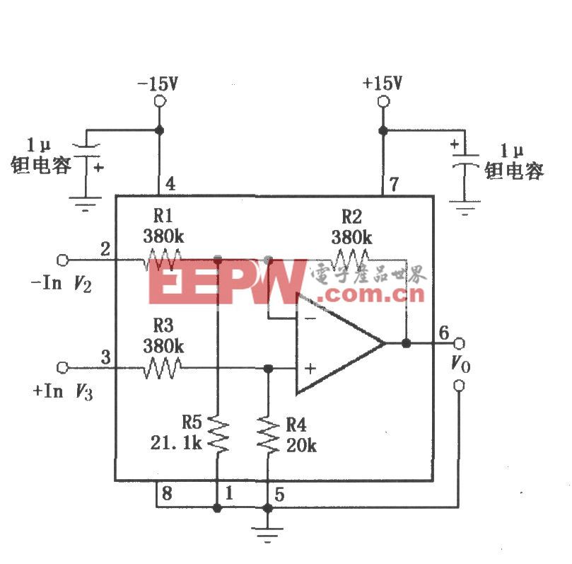 INA117基本电源和信号连接电路