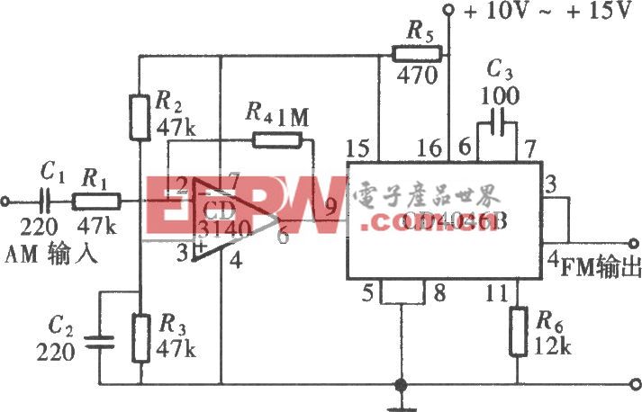 用CD4046组成的调频信号发生器