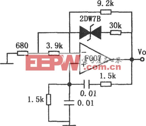 F007构成的文氏电桥正弦波发生器