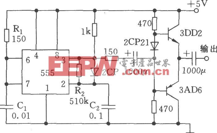 窄脉冲发生器电路(555)