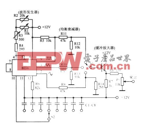 同时产生三种波形函数振荡器